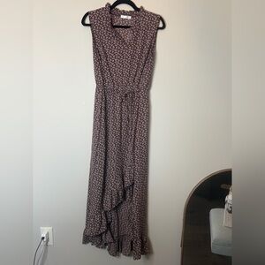 Chic Asymmetrical Purple Floral Dress